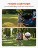 VEVOR Folding Camping Table, Portable Roll Up Side Tables, Lightweight Aluminum Beach Table with Adjustable Height, Top Mesh Layer and Carry Bag