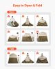 VEVOR Camping Shower Tent, 2-Room Foldable Portable Privacy Tent Changing Room with Ground Stakes, Ropes, and Carry Bag