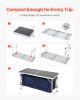 VEVOR Camping Kitchen Table, Folding Outdoor Cooking Table, 3 Adjustable Height, Aluminum Lightweight Portable Cook Station with Storage Organizer