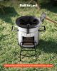 VEVOR Camping Rocket Stove, Wood Burning Portable Rocket Stove with Carrying Bag for Backpacking, Stainless Steel, Single Door, Burn Wood
