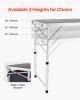 VEVOR Camping Kitchen Table, Folding Outdoor Cooking Table, 3 Adjustable Height, Aluminum Lightweight Portable Cook Station with Storage Organizer