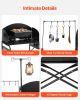 VEVOR Camping Kitchen Table, Outdoor Camp Cooking Table, Aluminum Portable Cook Station with Storage Cupboard, Carrying Bag, Detachable Windscreen