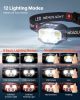 VEVOR 2 Pack Headlamps, Bright LED Rechargeable Headlight, Lightweight Head Flashlight with 12 Lighting Modes & Motion Sensor, Adjustable Headband