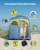 VEVOR Camping Shower Tent, 2-Room Portable Privacy Tent Changing Room with Shower Bag, Ground Stakes, Ropes, Carry Bag, and Support Poles