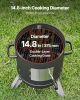 VEVOR Charcoal Smoker, 16" Vertical Charcoal BBQ Grill, Coated Steel Barbecue Smoker with 2 Grilling Grates, Thermometer