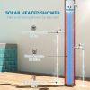 9.2 Gallon Slolar Heated Outdoor Shower with 2 Free-Rotating Shower Heads & Foot Showers for Poolside Beach Spa, 7.1ft