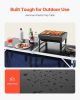 VEVOR Camping Kitchen Table, Folding Outdoor Cooking Table, 3 Adjustable Height, Aluminum Lightweight Portable Cook Station with Storage Organizer