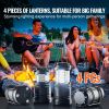 VEVOR LED Camping Lanterns, 4 Pack, Magnetic Base, Battery Powered Lights, Lightweight Hanging Collapsible Lights, Ideal for Outdoor Camping Hiking