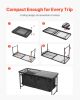 VEVOR Camping Kitchen Table, Folding Outdoor Cooking Table, 3 Adjustable Heights, Aluminum Lightweight Portable Cook Station with Storage Organizer