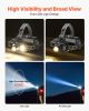 VEVOR Headlamp, Bright LED Rechargeable Headlight, Lightweight Head Flashlight with 16 Lighting Modes, Adjustable Headband & 90° Angle