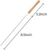 2 PCS Skewers for Grilling, Kabob Skewers with Wood Handle, Reusable BBQ Barbecue Sticks for Marshmallow, Hot Dog, Meat, Vegetable