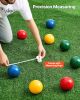 VEVOR Bocce Ball Set, 107 mm, with 8 Resin Balls, Pallino, Carrying Bag and Measuring Rope, Red/Green/Blue/Yellow 4 Colors, for 2 to 8 Players
