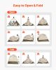 VEVOR Camping Shower Tent, 2-Room Foldable Privacy Tent Changing Room with Ground Stakes, Ropes, Carry Bag, and Crossbar