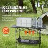 Folding Camping Table,46x22 inch Lightweight Fold Up Tables, Aluminum & Steel Outdoor Portable Side Desks with Large Storage and Carry Bag