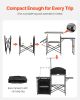 VEVOR Camping Kitchen Table, Outdoor Camp Cooking Table, Aluminum Portable Cook Station with Storage Cupboard, Carrying Bag, Detachable Windscreen