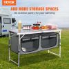 VEVOR Camping Kitchen Table, Quick set-up Folding Camping Table with A Carrying Bag, 3 Adjustable Heights, MDF Camping Table
