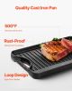 VEVOR Reversible Grill/Griddle, 14x8.5 inch Pre-Seasoned Cast Iron Griddle, Portable Rectangular Pan with Handle