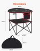 VEVOR Folding Camping Table, Portable Outdoor Lightweight Picnic Table, 600D Oxford Fabric Waterproof Canvas Travel Beach Tables, with 4 Cup Holders