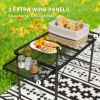 Folding Camping Table, 4.5ft Portable Table with 2 Wing Panels, Height Adjustable Metal Picnic Table