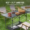 Folding Camping Table,46x22 inch Lightweight Fold Up Tables, Aluminum & Steel Outdoor Portable Side Desks with Large Storage and Carry Bag
