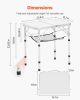 VEVOR Folding Camping Table, Adjustable Height Portable Side Tables, Aluminum MDF Beach Table with Mesh Layer, Carrying Handle