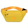 Simple Waist Bag; Letter Patch Decor Crossbody Bag; Casual Nylon Phone Bag For Outdoor Travel Sports